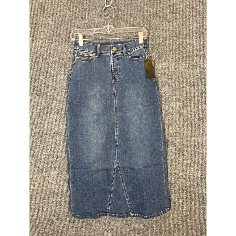 Denim & Co. Canyon Retreat DenimRegular Y-Seam Pencil Skirt Womens Size 0 Blue